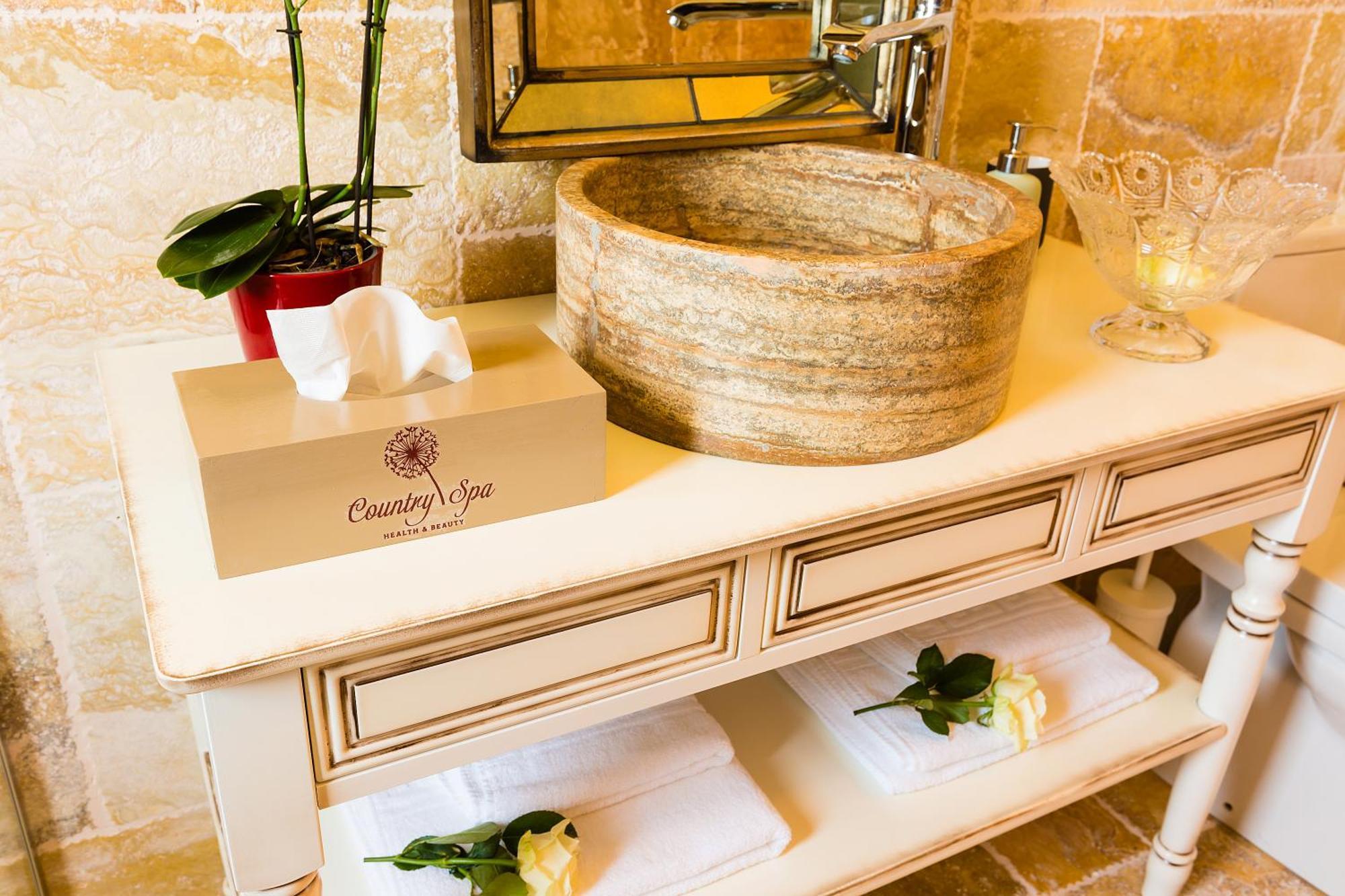 Country Spa Retreat Snagov Exteriér fotografie A stone sink